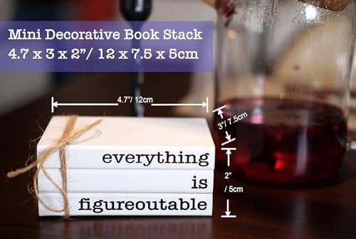 Farmhouse Motivational Wooden Office Desk Decor, Cute Decorative Books for Shelf Decoration, Inspirational Gifts for Women Men - Everything is Figureoutable Sign - color: Figureoutable