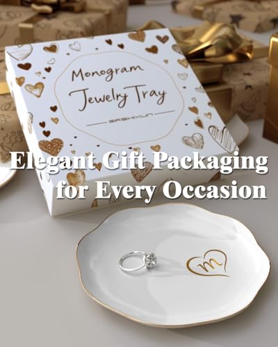 Gifts for Women – Initials Ceramic Jewelry Dish for Earrings, Necklaces, Bracelets, Rings, Watch, and Keys – Mother’s Day, Christmas, and Birthday Gifts for Women (q) - color: q