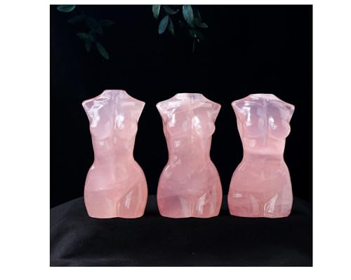 Natural Rose Quartz Female Model Figurine Hand Carved Body Sculpture Statue Gemstone Small Figurine Reiki 3 Inch Home Office Decor Ornaments 100-150 Grams - color: Rose Quartz
