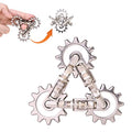 Infinity Gear Fidget Toy, Quiet Solid Metal Never Ending Fidget Toys, Keep Fingers/Hands Busy, Relieve Stress Anxiety, Unique Adults Fidget Toys for Office Home Gifts, Promotes Focus Avoid Bad Habits - color: Silver