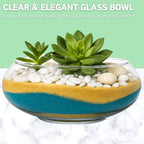 ZENFUN 2 Pack Glass Vase Bowl, 6"/ 8" Wide Mouth Flower Vase Round Terrarium, Glass Hydroponic Planter Floral Container Clear Fish Bowl for Table Centerpiece, Wedding Event, Home Decoration
