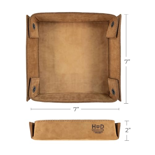 Hide & Drink, Leather Catchall Change Keys Coins Jewels Box Tray Big Storage, Handmade :: Old Tobacco - color: Old Tobacco