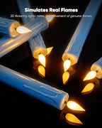 Homemory 6 Pcs Real Wax Blue Flameless Taper Candles with Remote Timer, 9.6 Inches LED Fake Candlesticks, LED Candle with 3D Flickering Flame for Romantic Wedding, Dinner, Xmas Anniversary Decor - style: Coastal - Blue 9.6"