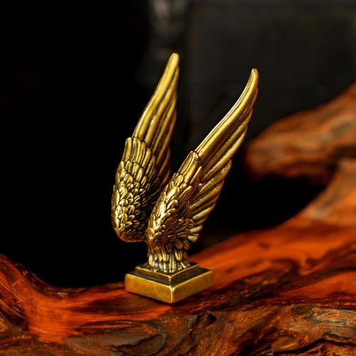 Exquisite 100% Solid Brass Angel Wings Sculpture - Handcrafted Vintage Desk Decor, Elegant Collectible Art Piece, Inspirational Home & Office Decoration, Unique Gift for Spiritual Seekers - style: Angel Wings