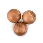 NIRMAN Decorative Acacia Wood Round Balls Set of 3 for Christmas Decorative Bowls Table Centerpiece | Coffee Table and House Décor (Set of 3), (3" x 3" x 3")