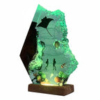 Handmade 3D Ocean Resin Lamp - USB Powered Resin Ocean Night Light with Wooden Base, Variable Lights, Scuba Diver Gifts, Diving Enthusiast Collectibles, Unique Birthday Holiday Gifts for Men & Women - color: Scuba Diver-1, size: M