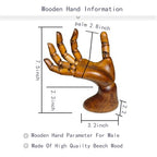 Mannequin,Hand Model,Hand Mannequin for Nails,Drawing,Wooden Hand,Antique Finish Wood Hand,Hand Model for Drawing,Female Hand of Right with Antique Finish. - color: Female_right 7.5 in With Antique Finish