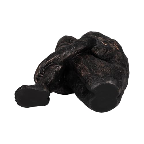 Sagebrook Home Resin Modern Glam Sitting Man Sculpture - Thoughtful Polyresin Decorative Figurine for Home, Office, Bedroom & Living Room - 8" Bronze & Copper - size: 8.0" H