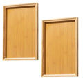 2 Pcs 8.7 Inch x 5.1 Inch Trinket Tray, Bamboo, for Serving Trays Towel Storage Dish Plate Tea Fruit Trays Jewelry Plate Decorative Storage Tray (S)