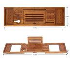 Premium Foldable Teak Bathtub Tray, Expandable Bath Tray for Tub, Luxury Bathtub & Bathroom Accessories