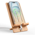 Pezin & Hulin Wooden Bamboo Cell Phone Stand, Wood Charging Dock Holder, Portable Desktop Phone Rack, Compatible with Mobile Phone and Tablet -Slim Version - color: Stand (Phone) Slim