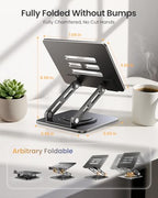 LOXP Adjustable Tablet Stand, 360 Rotating iPad Stand with Heavy-Duty Base, Tablet Holder Compatible with 4.0-16.9" Device, 2025 iPad Pro Air Mini, Kindle, Surface Tablet, Portable Monitors - Black