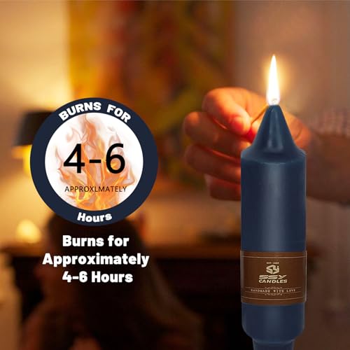 NJAO HOO Navy Short Taper Candle 5 Inch Candlesticks Unscented Dripless Tapered Candle Set for Home Decor Wedding Party Dinner Candles, 4 Pack - color: Navy, size: 5 In