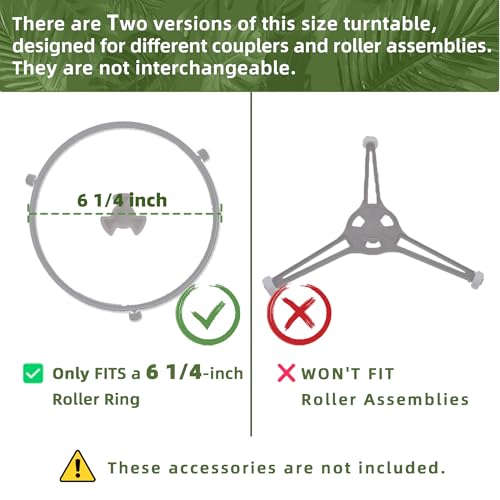 9.6" Microwave Turntable Plate Compatible with Galanz - size: 9.6" Small Coupler Hole, Outer Track 7"