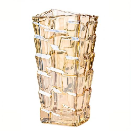 Modern Glass Vases Stair Style Flower Vase Desktop Ornaments Propagation Station Plant Holder for Home Wedding Decor (Amber, Square Stairs) - color: Amber Stairs, size: Square Stairs