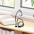 Cat Minimalist Art Sculpture, Personalized Metal Abstract Metal Line Crafts Creative Statue for Living Room, Home Office, Desk, Wall Decoration