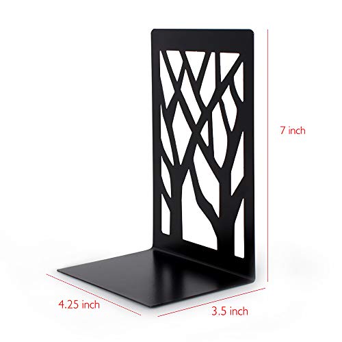 2 Pair Book Ends,Metal Book End Supports for Bookrack Desk - color: Black, size: 2 Pair