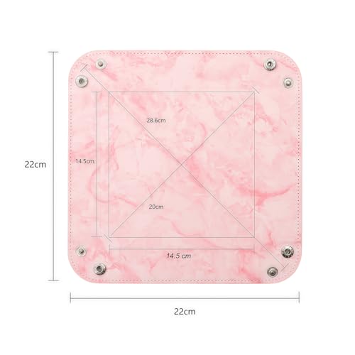 siduater Valet Tray Desktop Storage Organizer – Vegan Leather Catchall Bedside Vanity Tray Nightstand Caddy Holder for Remote Controller, Watch, Keys, Phone, Wallet, Coin, Jewelry, Marble Pink - color: Marble Pink