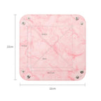 siduater Valet Tray Desktop Storage Organizer – Vegan Leather Catchall Bedside Vanity Tray Nightstand Caddy Holder for Remote Controller, Watch, Keys, Phone, Wallet, Coin, Jewelry, Marble Pink - color: Marble Pink
