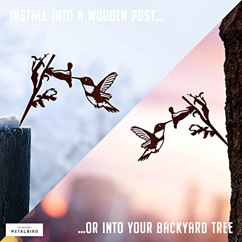 METALBIRD - Hummingbird - Outdoor Tree Ornaments in Corten Steel - Metal Art Proudly Made in The USA