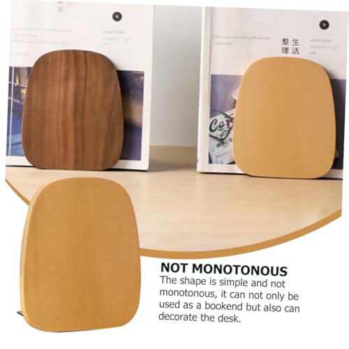 Creative Beech Bookend for Shelves Decorative Book Stand with Smooth Finish Minimalist Style Organizer for Home Office Library and Student Bookshelves