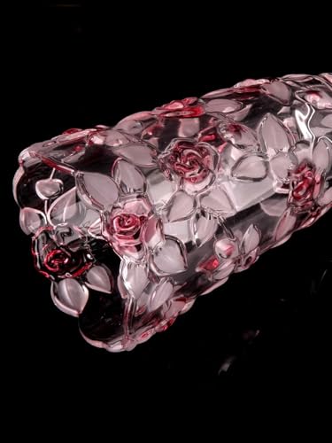 Glass Flowers Vase 9.3 inch Tall, Unique Crystal Vases for Tables Centerpieces, Vintage Rose Large Vases Christmas Thanksgiving Gifts