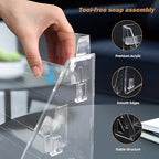Acrylic Bookmark Display Stand, Portable Sticker Holder for Vendor Events Retail, 4 Tier Clear Display Shelf Rack for Greeting Card, Postcards, Brochures