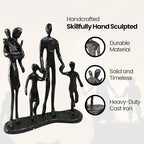 Rustic Family Figurines Family of Five Sculptures Parents and Kids Statues for Bedroom Décor Cast Iron Family Sculpturefor Living Room DecorGifts for Family Modern Home Décor - style: Family of Five Sculptures
