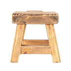 Creative Co-Op Small Wood Pedestal with Handle - color: Natural, size: Square, style: Rectangle