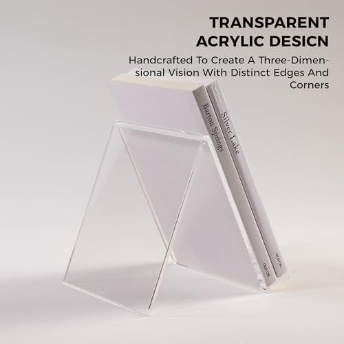 Acrylic Book Stand, Book Display Holder 6 x 8, Clear Acrylic Display Easel Transparent Display Stand Holder Tablet Holder for Album, CD, Magazine, Picture, Plate, Artworks, Phone, Tablet - size: 6" x 8"