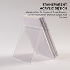 Acrylic Book Stand, Book Display Holder 6 x 8, Clear Acrylic Display Easel Transparent Display Stand Holder Tablet Holder for Album, CD, Magazine, Picture, Plate, Artworks, Phone, Tablet - size: 6" x 8"