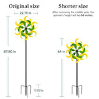 87" Wind Spinner Outdoor with Solar Light, Large Metal Wind Sculptures Spinners, Windmill for Garden Yard Patio Lawn Decor-Verdant Moon (23" W x 87" H) - size: Verdant Moon