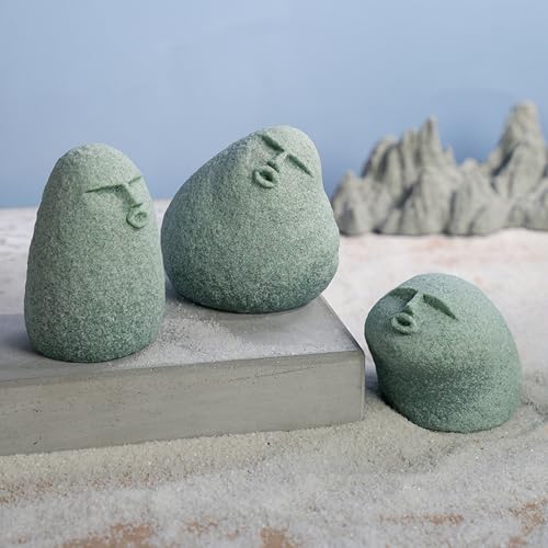 Cute Stone Primitive Man Figurine: Funny Stoneman Statue for Outdoor Decor, Carving Face Garden Home Decoration Fish Tank Ornament - Set of 3 - style: Set of 3