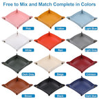 JIEYAO 24 Pcs PU Leather Valet Trays, Foldable Key Jewelry Catchall Tray Portable Travel Dish Plate for Entryway Desk Bedside Wallet Watch Coin Multicolor