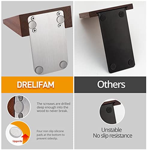 DRELIFAM Wood Handmade Heavy Duty Bookends for Shelves Decorative Book Ends to Hold Books for Office - color: Small Sapele Wood