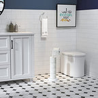 MARMOLUX ACC Free Standing Toilet Paper Holder Stand with Storage for 4 Rolls of Toilet Tissue for Bathroom, Stainless Steel Luxury Modern White Finished 1pc - color: White