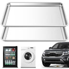 2Pcs Stainless Steel Oil Drip Pan for Under Car, 24 x 16 x 1.9 Inch Metal Oil Drain Pan for Oil Change, Automotive Large Drip Tray Oil Catch Pan Replacement Tray to Keep Garage Floor Clean - size: 24'' x 16'' x 1.9'', 2Pack, Stainless Steel