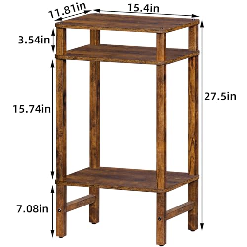YUFAM Side Table End Table Tall Night Stand 3-Tier for Living Room Bedroom Bathroom Office Furniture Brown - color: Brown, size: 3 Tier