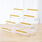 2 Pack 3-Tier Purse Display Stands, Acrylic Wallet Holder Risers Stand, 2-Inch Spacing Clear Clutch Rack Handbag Display Shelf, 4MM Thick Counter Wallet Organizer for Figure Sunglasses Retail Vendor - size: 3 Tier（2pack）