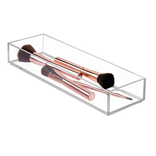 iDesign Clarity Plastic Drawer Organizer, Storage Container for Silverware, Utensils, Kitchen Gadgets in Pantry, Cabinets, Countertops, 4" x 12" x 2" - Clear - color: Clear, style: Pack of 1