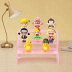 Pink Acrylic Risers Display Stand - 3 Tier Stand For Pop Figures , Rainbow Cupcake Stand , Rectangle Shelf , Perfume Organizer , Dessert Stand (1 set)