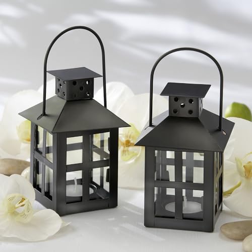 Kate Aspen Luminous Black Mini-Lantern Tea Light Holder