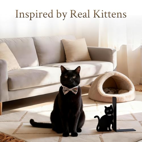 BEISE Book Ends Metal, Decorative Cat Bookends with 2 Cute Black Kittens for Shelf Decor, Office Desk, Home Kitchen Organizer, Unique Book Lover Gift, Funny Gifts for cat Lovers - style: Cats in neckties
