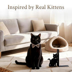 BEISE Book Ends Metal, Decorative Cat Bookends with 2 Cute Black Kittens for Shelf Decor, Office Desk, Home Kitchen Organizer, Unique Book Lover Gift, Funny Gifts for cat Lovers - style: Cats in neckties