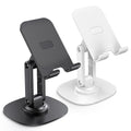 OMOTON Cell Phone Stand for Desk, 2 Pack Adjustable Foldable Phone Holder, 360 Swivel Mobile Stand Fit for iPhone 17 16 15 14 13 Pro Max and All Smart Phones, Black & White - color: Black & White
