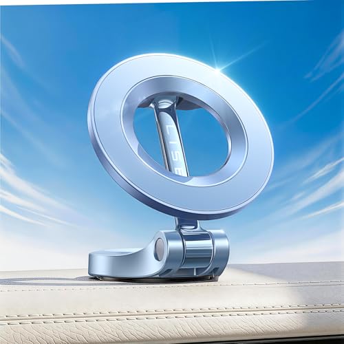 LISEN for iPhone MagSafe Car Mount [24 Strong Magnets] 360 Degrees Ultra Magnetic Phone Holder for Car Dashboard, Universal Car Phone Mount Magsafe Accessories for iPhone17 Pro Max Air 16 15 14, Blue - color: Sky Blue, size: Driver Setup