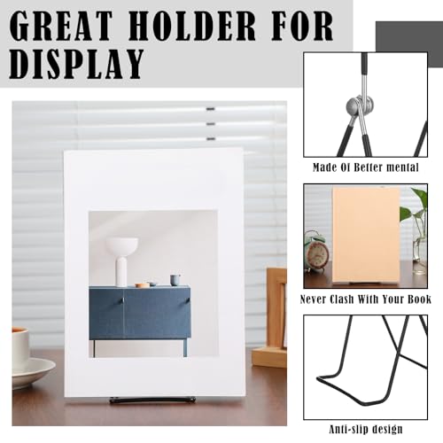 6 Pack 9.17 Inch Large Metal Book Stand for Display Adjustable Display Holder Easel Collector Stand for Home Office Back to School Books Frames Comic Plates Album CD Magazine - size: 9.17 Inch