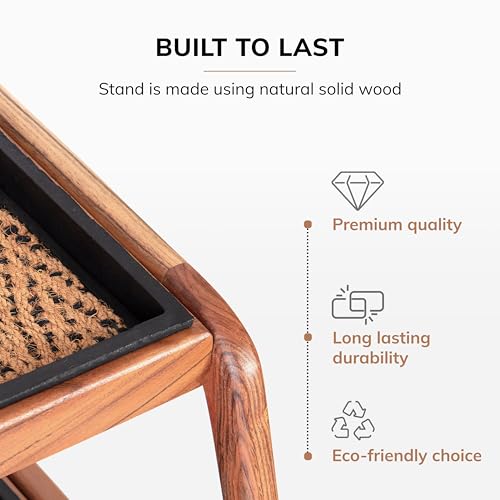 Anji Mountain Heavy Duty Waterproof Wooden Shoe Storage Mat Organizer/Boot Storage Tray Multi Use for Entryway with Coir, Tan and Black Insert, 2 Tier, Fits 6 Pair (36.5" Wide) - color: Tan and Black, size: 2 Tier, Fits 6 Pair