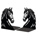 Peacoblue Metal Bookends for Shelves, Modern Decorative Heavy Duty Study Book Support Stoppers for Office, Desk, Shelf, Room 5.3"x4.3"x7" Cast Iron Simple Tall Bookends, 1 Pair (Horse Head) - style: Horse Head