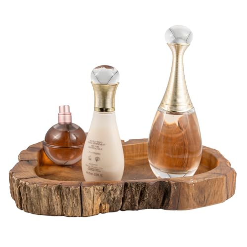 Irregular Shape Wood Trays, Natural Wooden Tray for Décor, Rustic Wooden Tray, Candle Holder Trays, Wood Tray for Home Décor, Size D(10.5") xH(1.2")